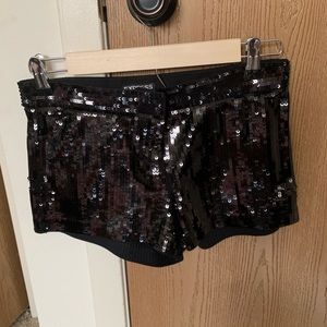 Sequin Black Shorts